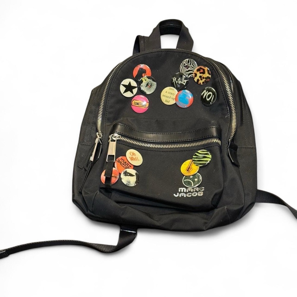 Marc Jacobs Black Backpack with Colorful Patches